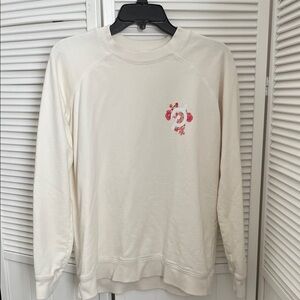 Peloton XS floral cream crewneck pullover sweater knit long sleeve